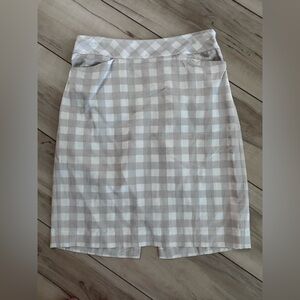 Club Monaco Striped Cream and Gray Skirt